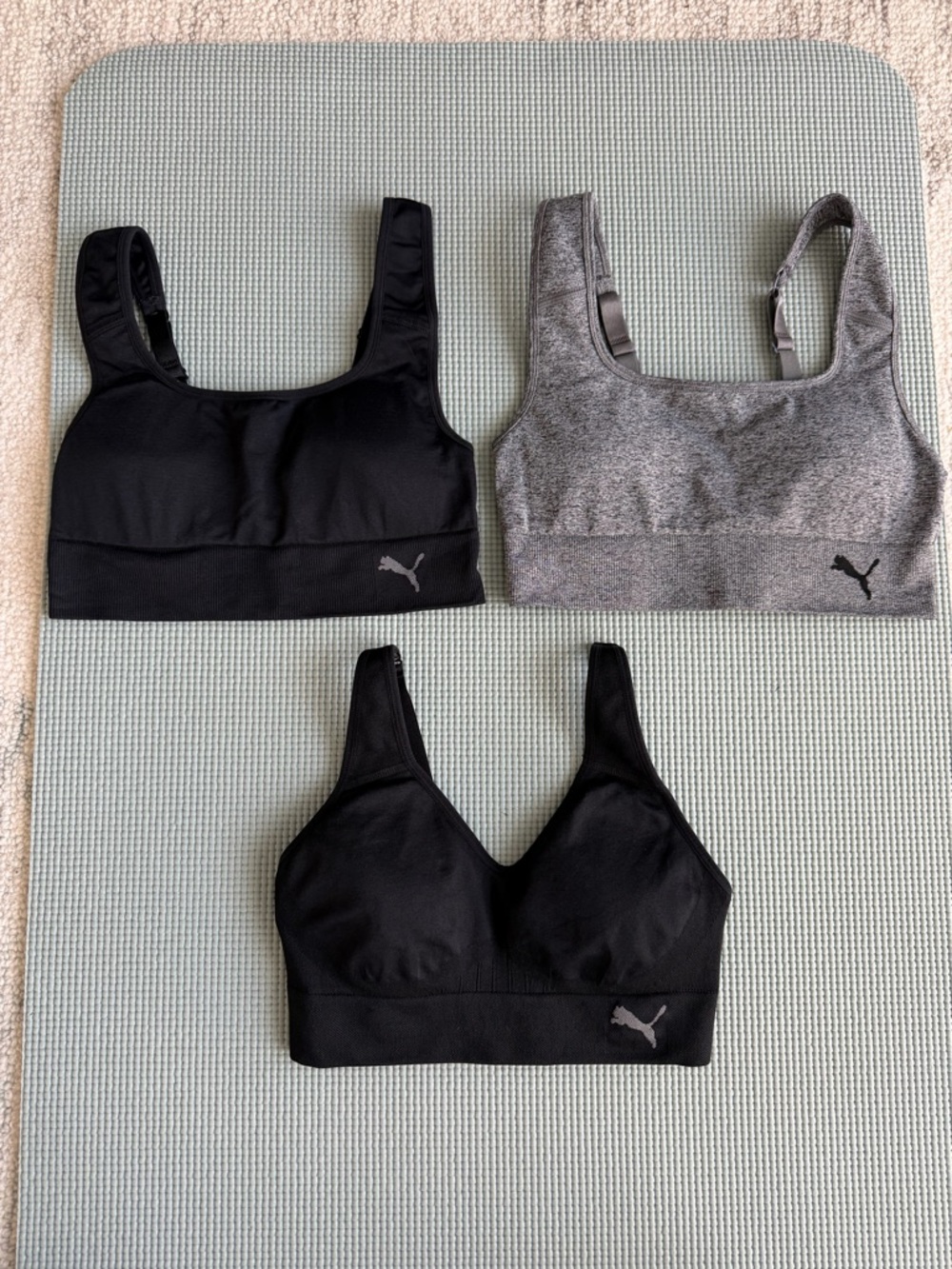 Puma Women's Sports Bra Set in Black & Gray Sz Small